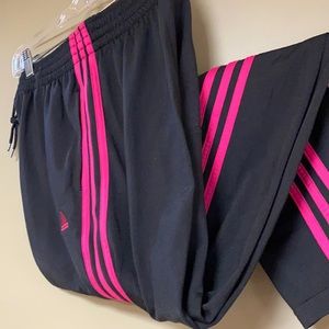 Black and Pink Adidas Pants